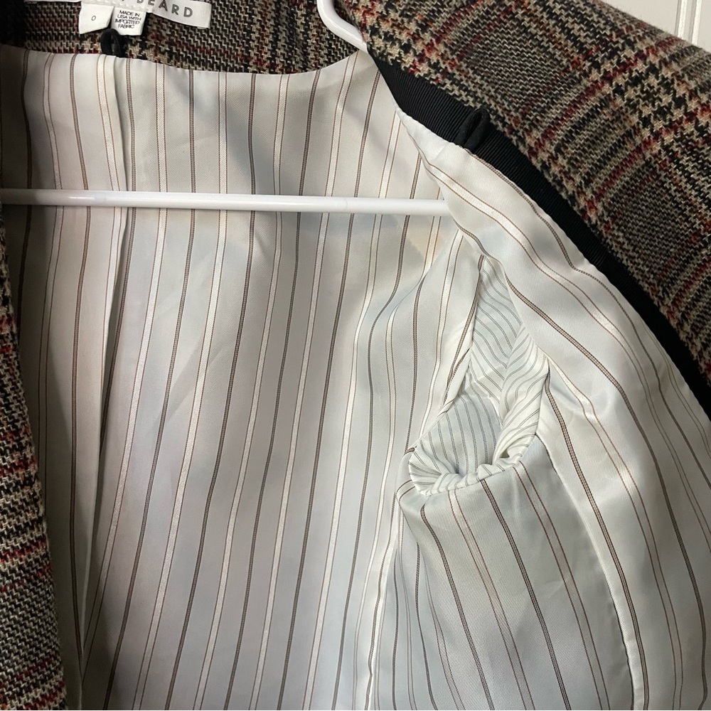 Veronica Beard Plaid Oria Dickey Jacket Camel Multi Size 0 - Picture 8 of 12